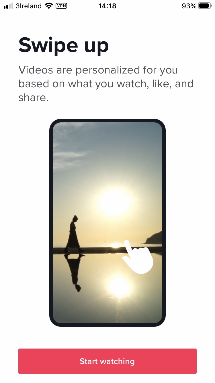 TikTok, request code, fet started, swipe up